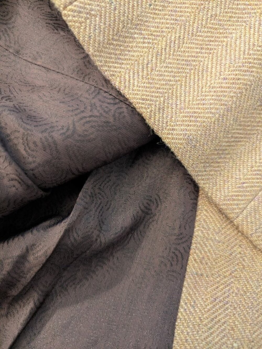 Beige Wool Herringbone Blazer - Picture 8 of 9